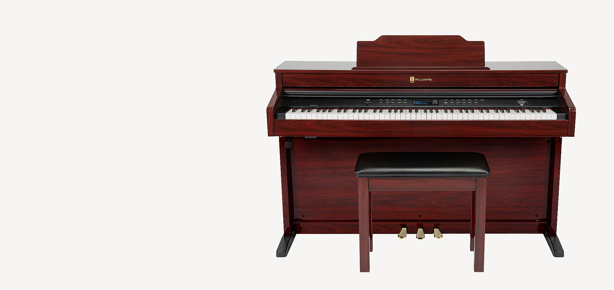 Williams Overture III digital console piano red.