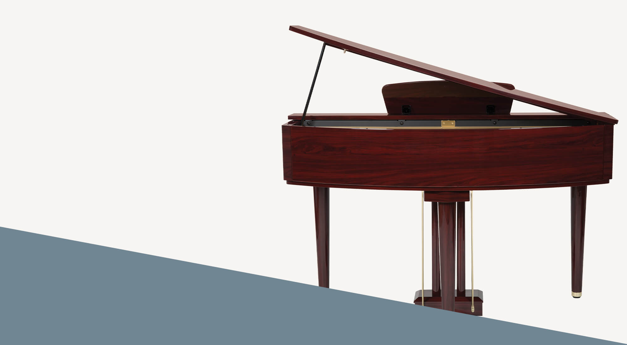 Williams Symphony Grand digital grand piano mahogany back.