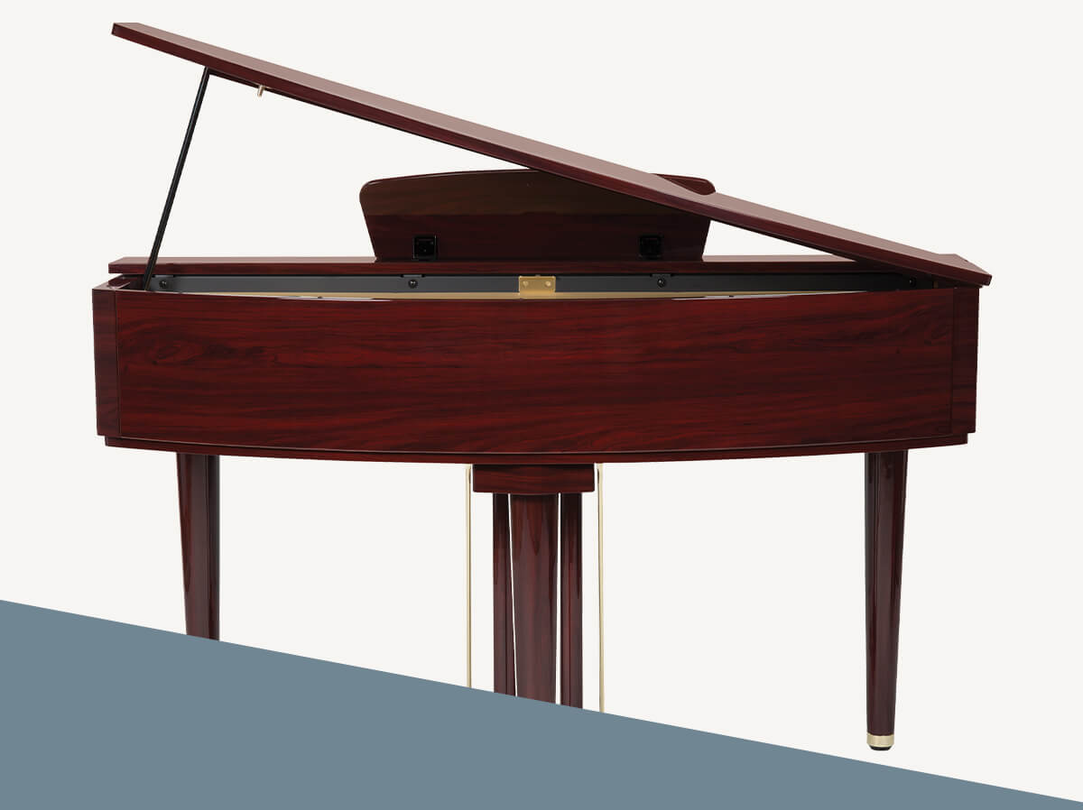 Williams Symphony Grand digital grand piano mahogany back.