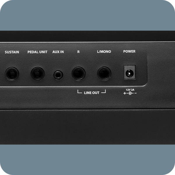 Williams Legato IV digital piano input and output.