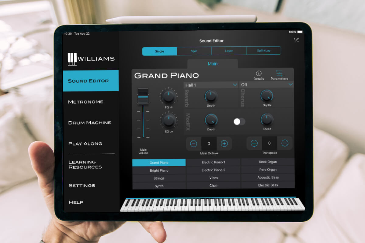 Williams Piano App on Ipad.